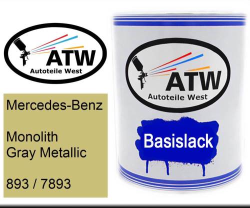 Mercedes-Benz, Monolith Gray Metallic, 893 / 7893: 1L Lackdose, von ATW Autoteile West.